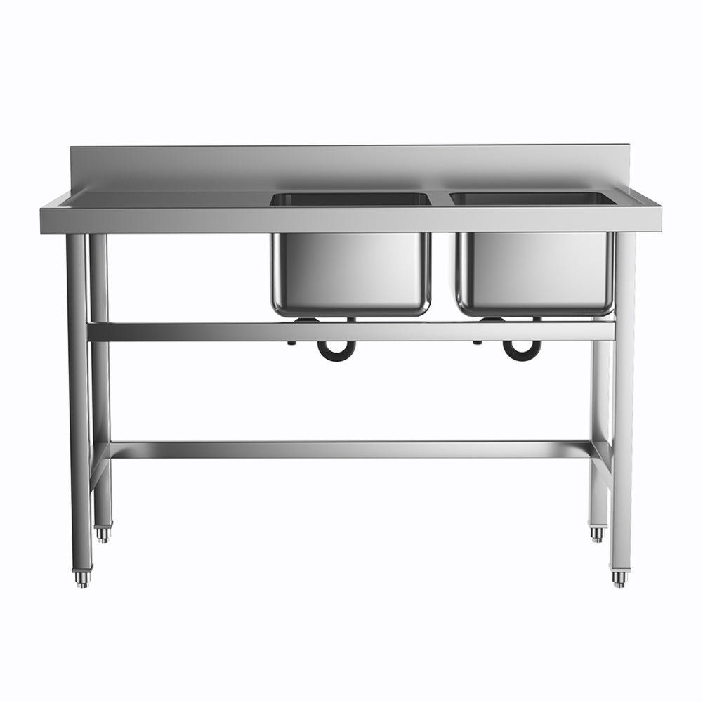 Two Stainless Steel Sink Compartment