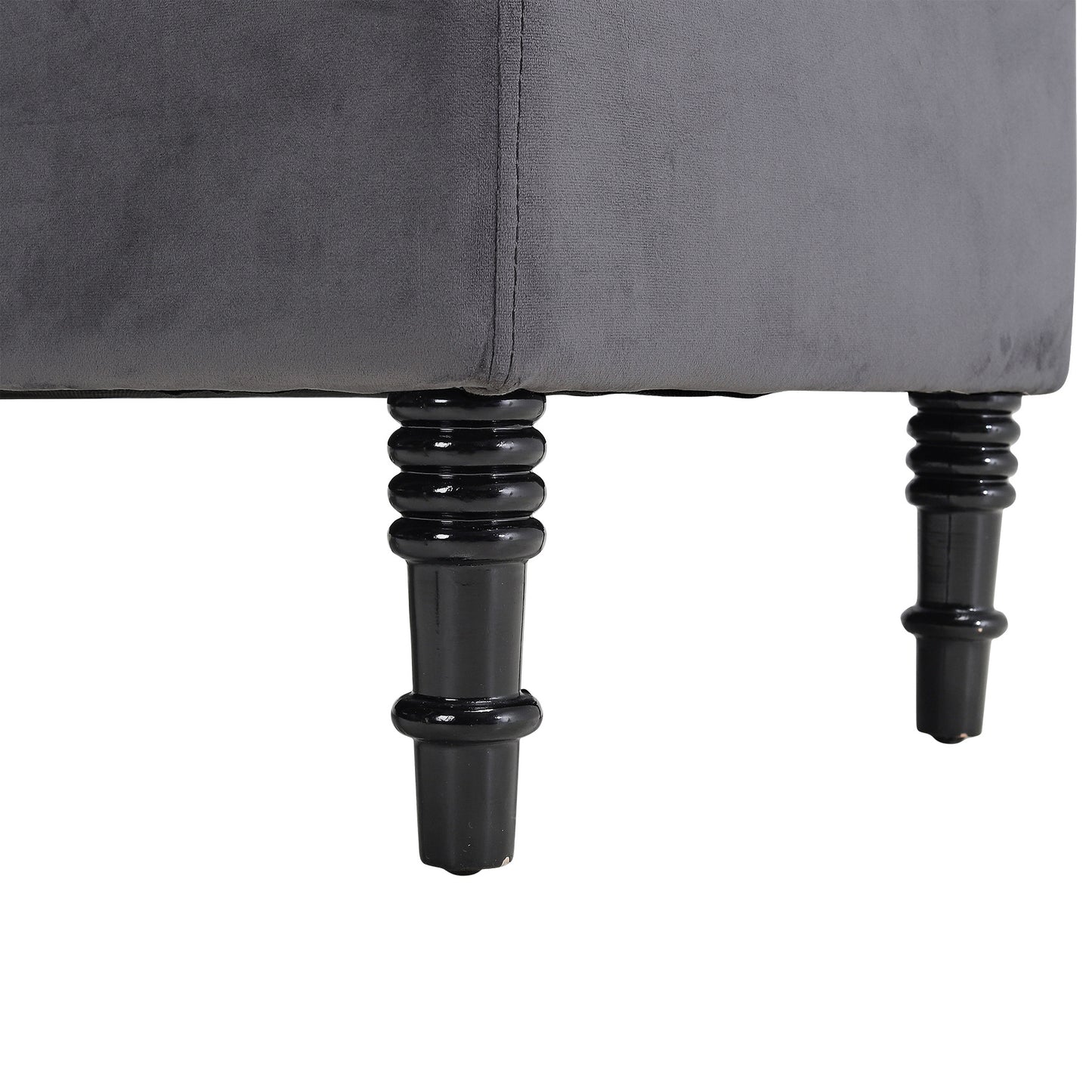 Grey/Beige Flip Top Storage Bench with Side Arms
