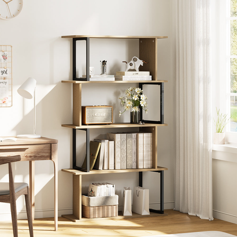 4-Tier Creative Wooden Bookshelf