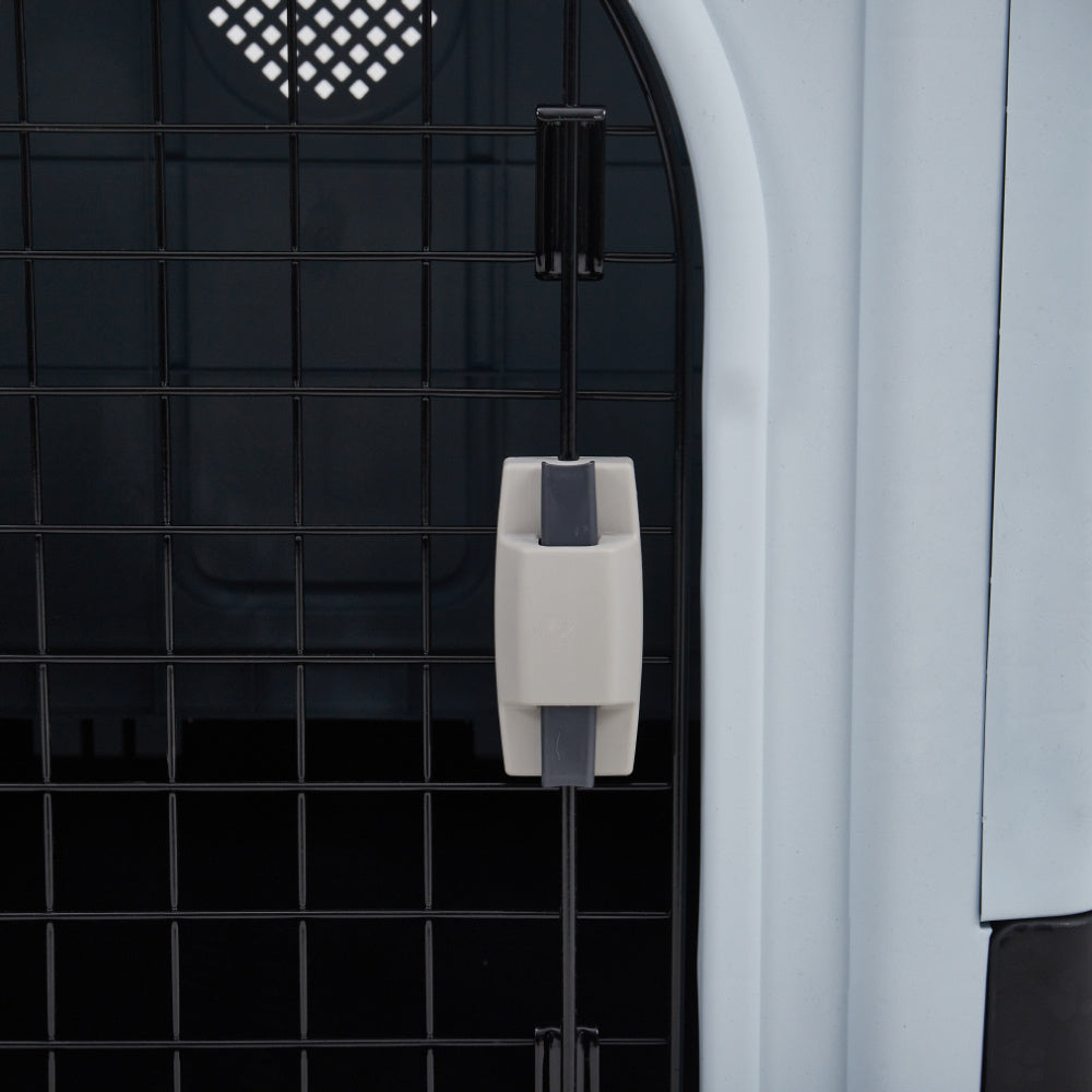 Weatherproof Plastic Dog House Kennel with Skylight and Door