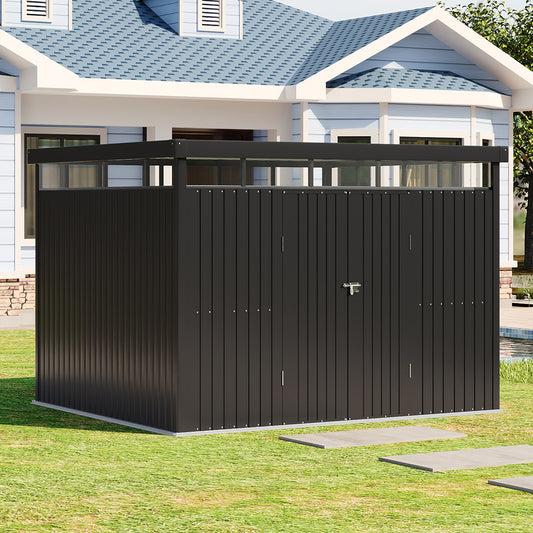 8.5 x 9.7ft Metal Garden Shed with Double Door