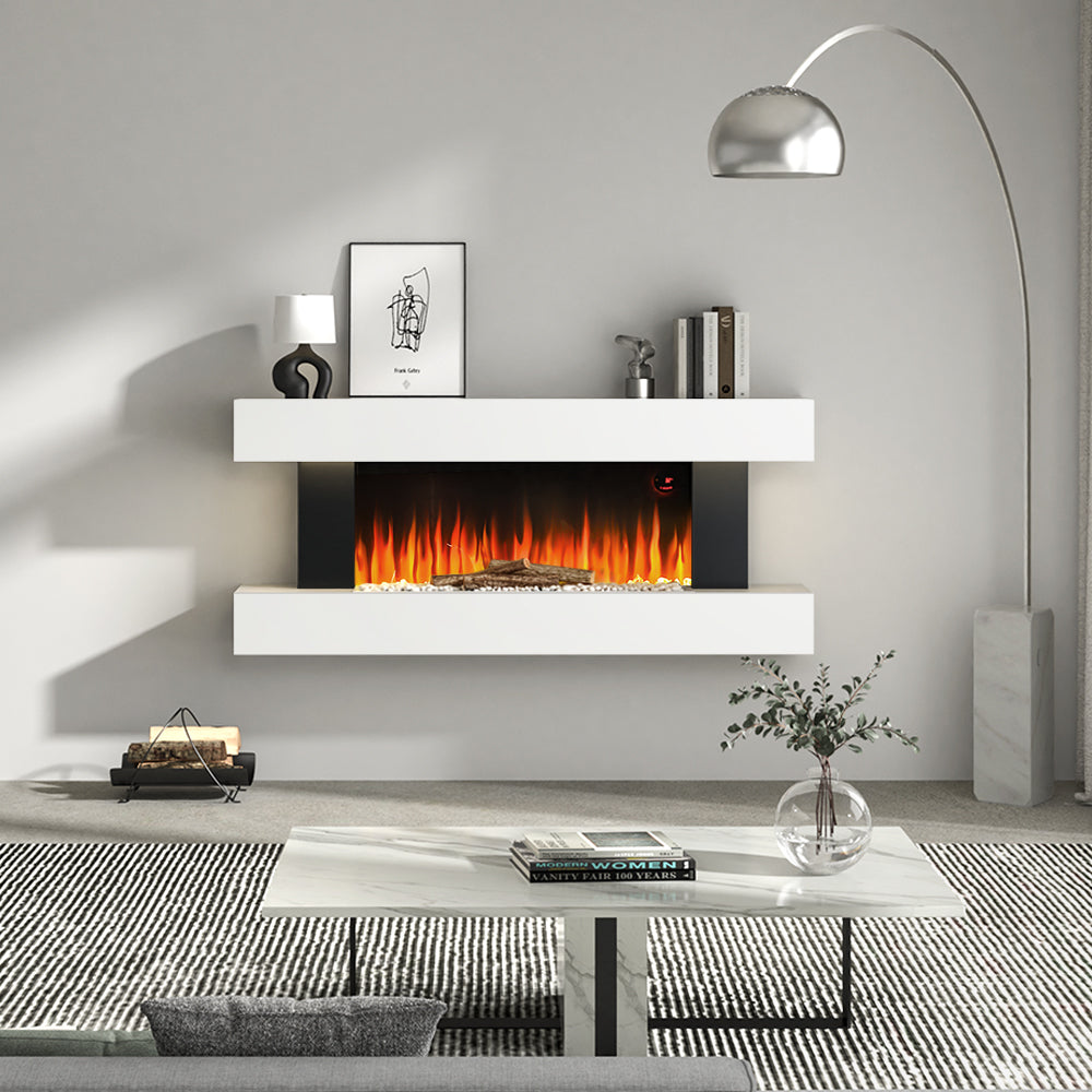 Wall Mounted/Freestanding Electric Fireplace with Mantel