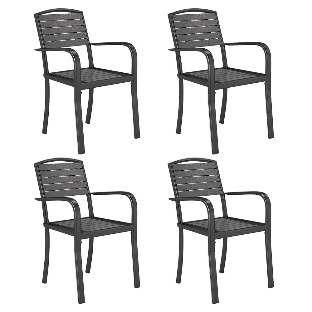 Wood Plastic Composite Outdoor Dining Armchairs Set of 4