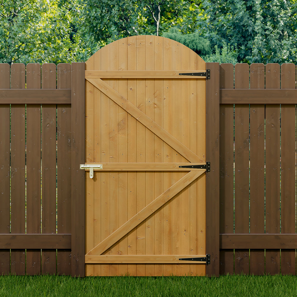 Semi Braced Arch Top Strong Wooden Garden Gate