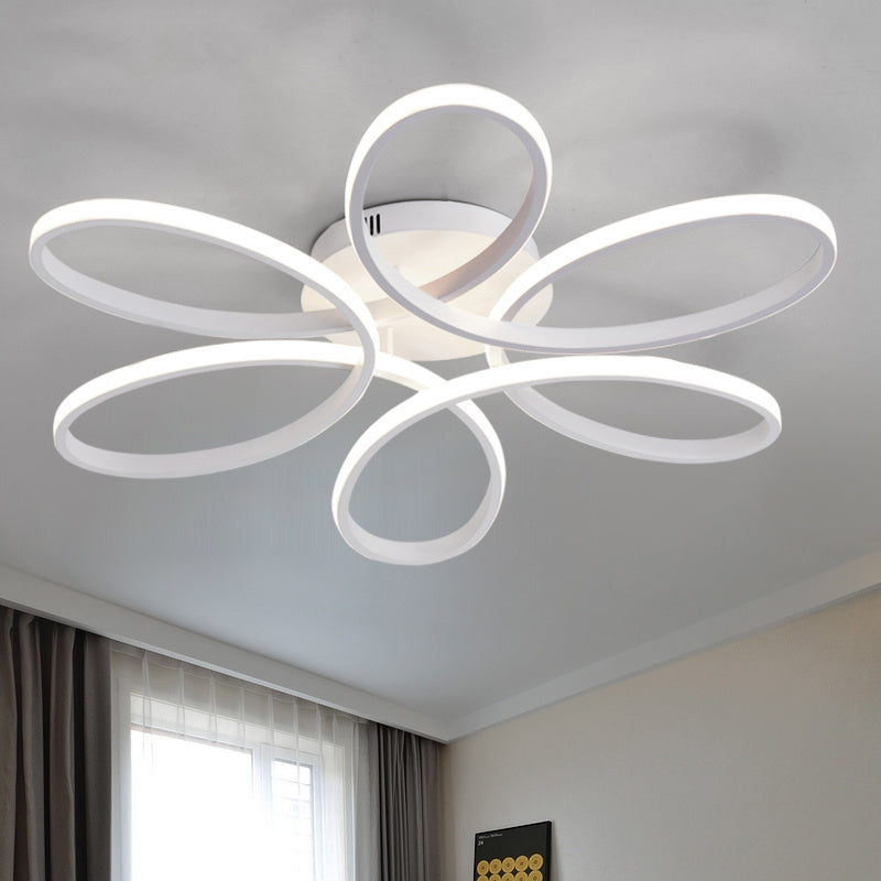 Modern Acrylic Light-adjusted Petal LED Semi Ceiling Light