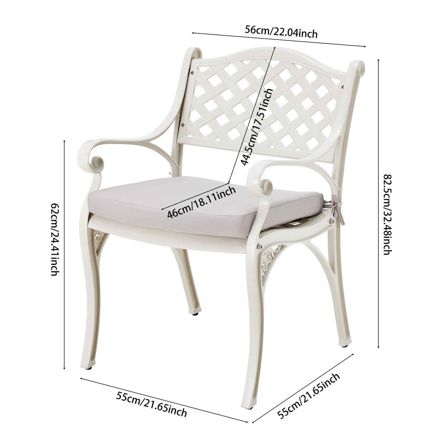 7-Piece Retro Garden Bistro Set Cast Aluminum Table and Chair