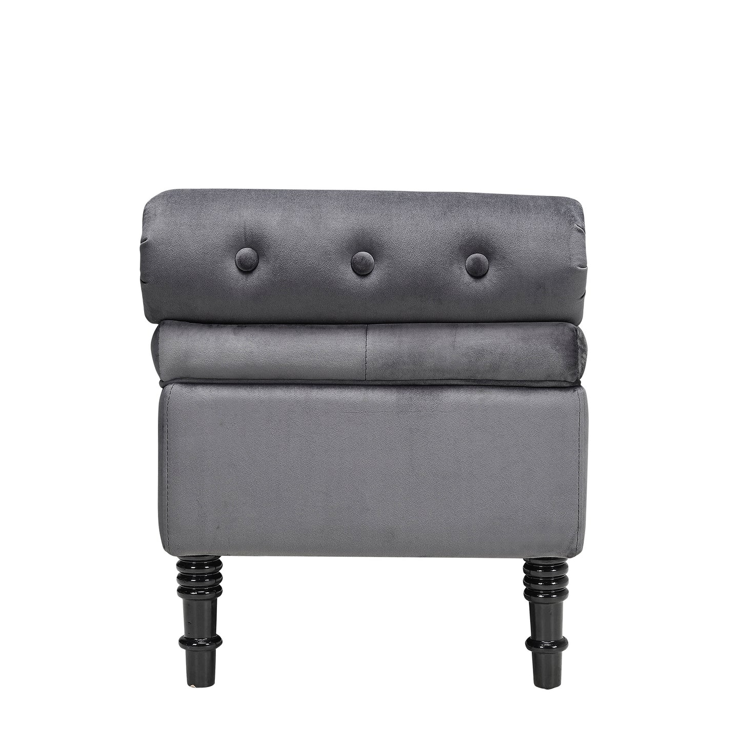Grey/Beige Flip Top Storage Bench with Side Arms