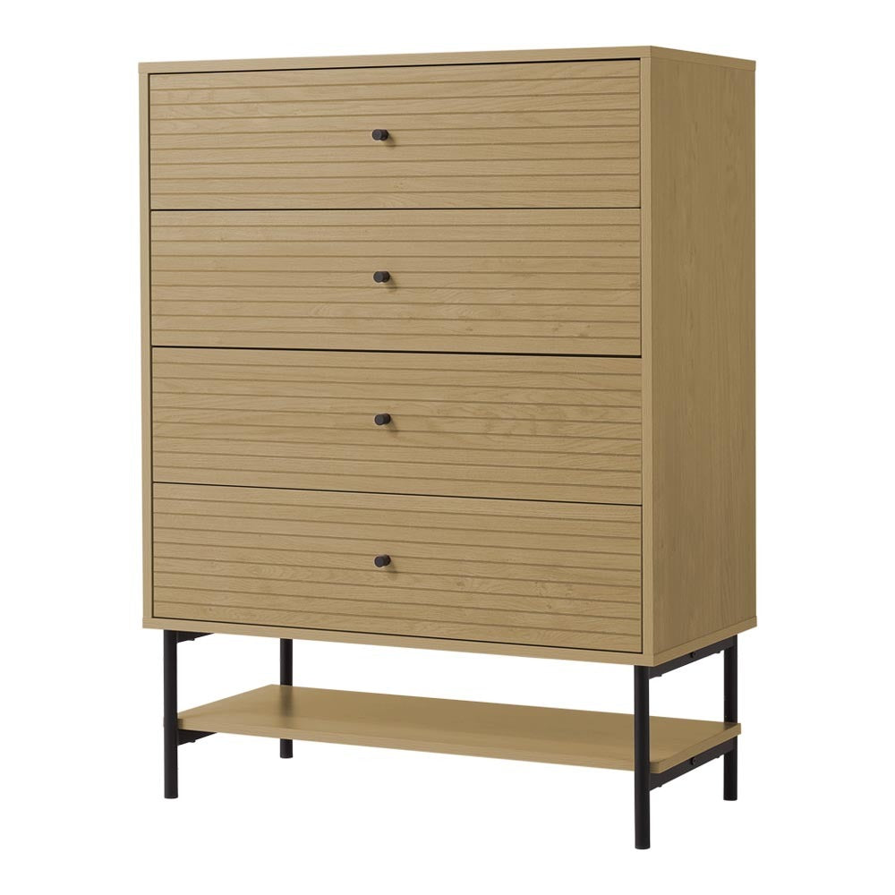 4-Tier Bedroom Chest Storage Cabinet with Bottom Shelf