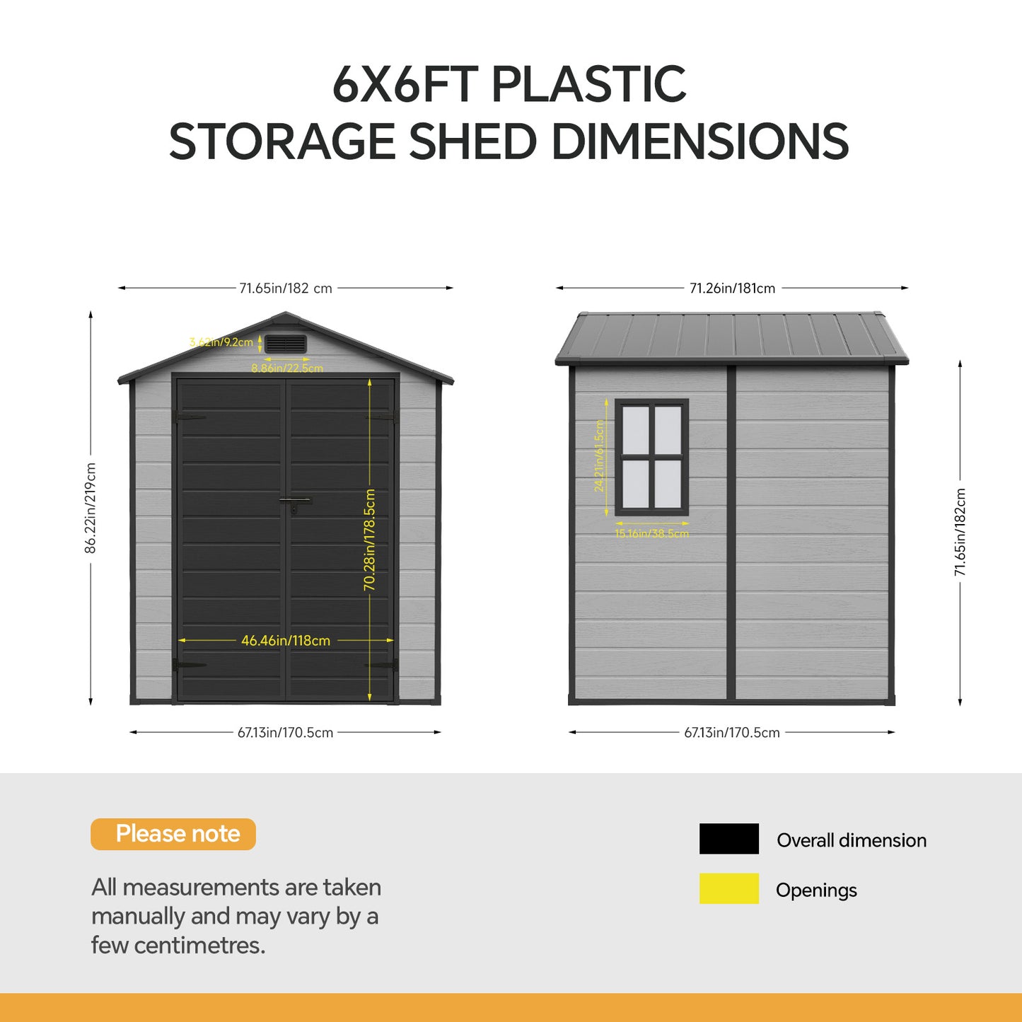 6x6 FT Outdoor Garden Plastic Storage Shed