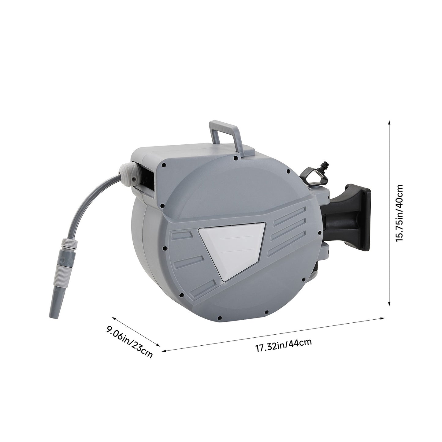 Wall Mounted Retractable Garden Hose Reel with Spray Nozzle