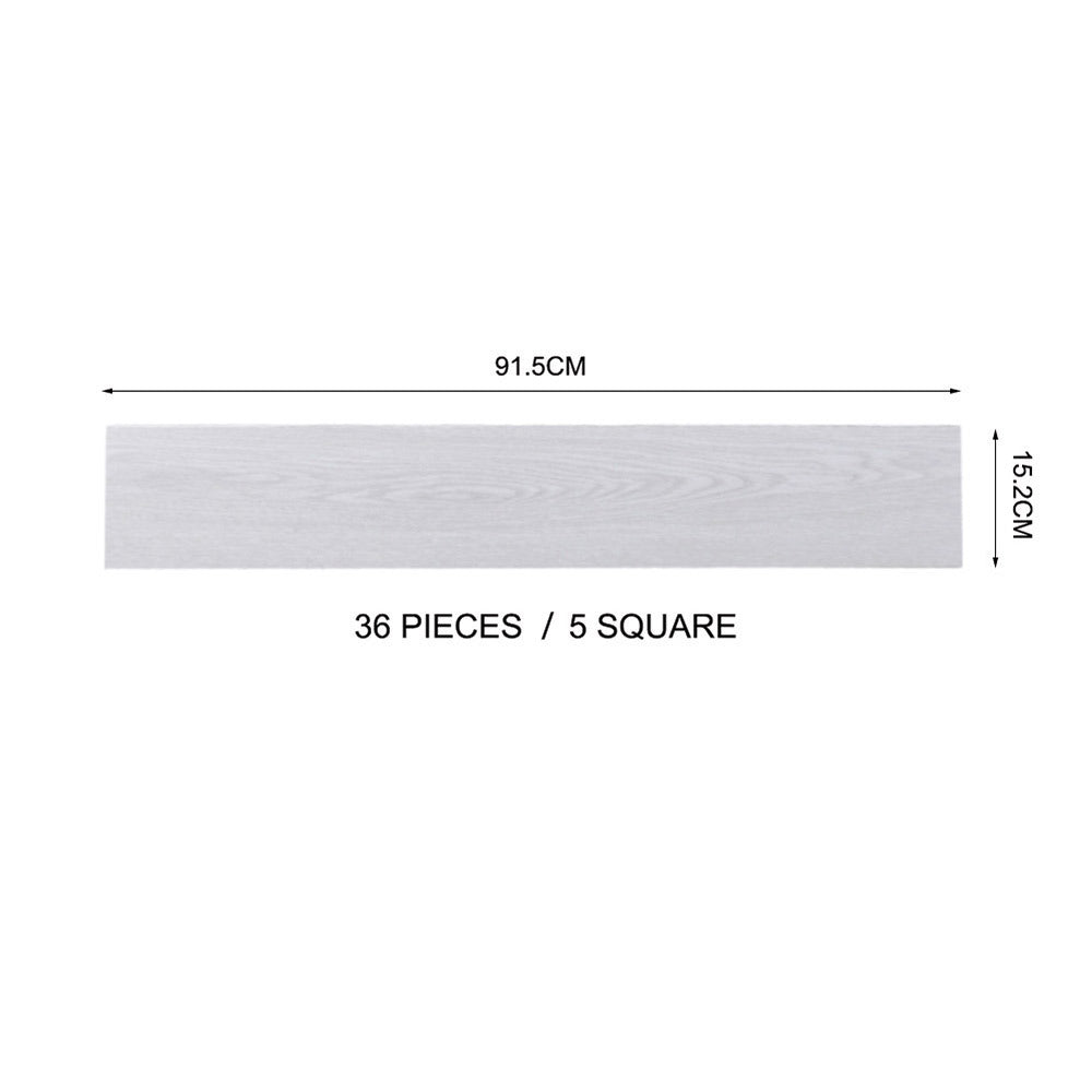 Rustic Style Wood Plank PVC Flooring Set of 36