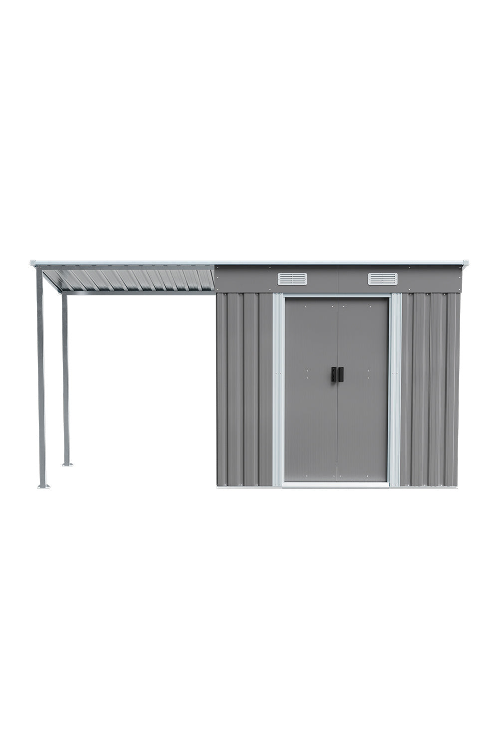 Outdoor Metal Storage Shed with Lean-to