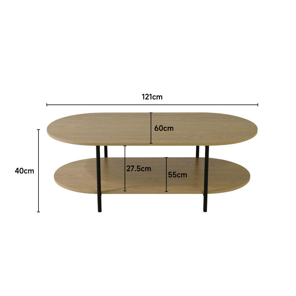 Double-Tier Oval Shape Coutertop Coffee Table
