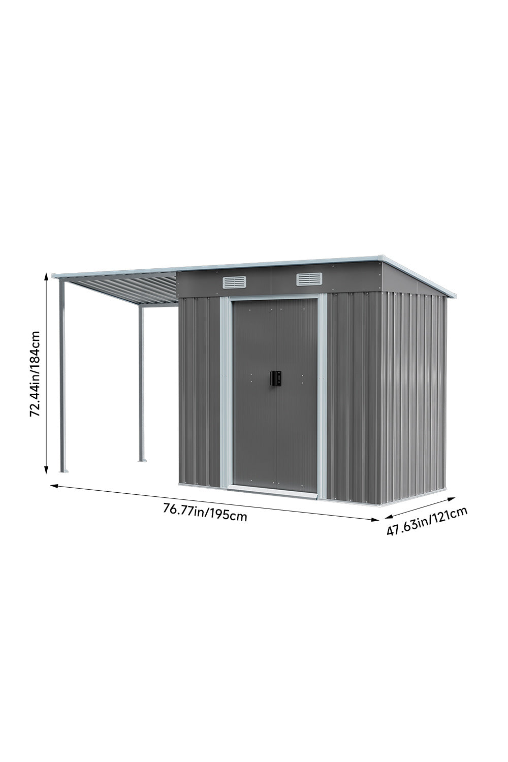 Outdoor Metal Storage Shed with Lean-to
