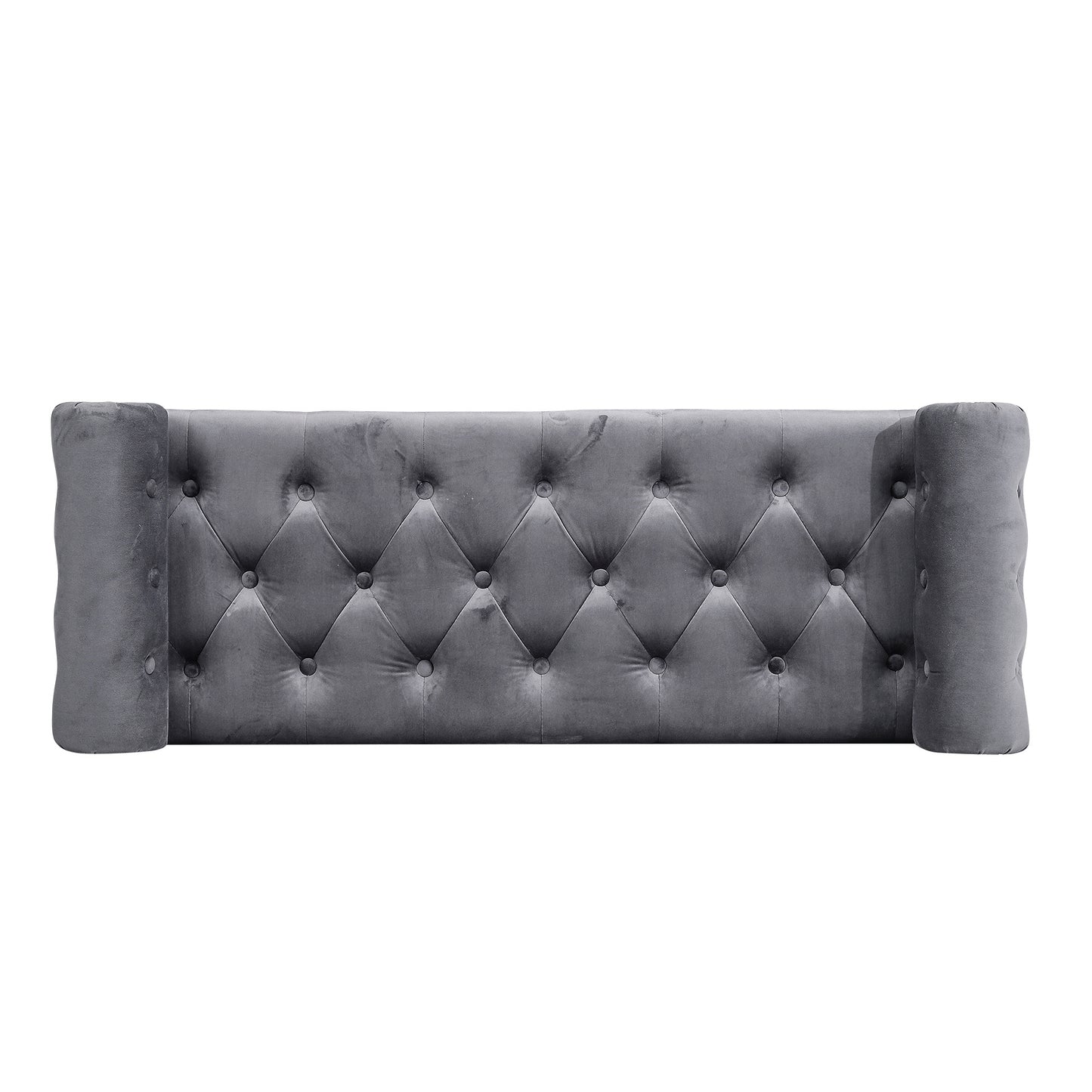 Grey/Beige Flip Top Storage Bench with Side Arms