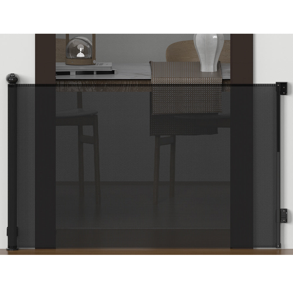White/Black Retractable Safety Gate for Kids and Pets