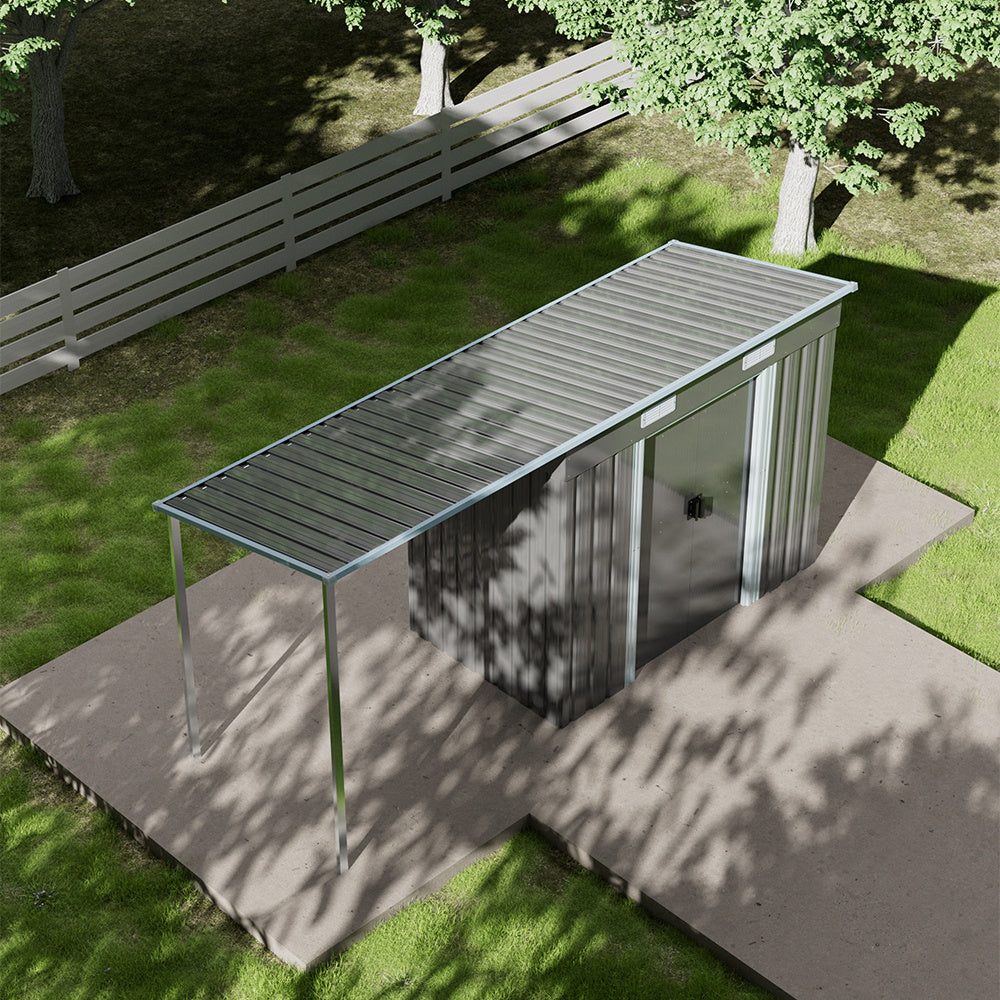 Outdoor Metal Storage Shed with Lean-to