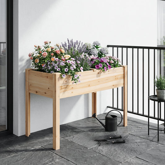 Elevated Rectangular Raised Garden Bed with Drainage Holes