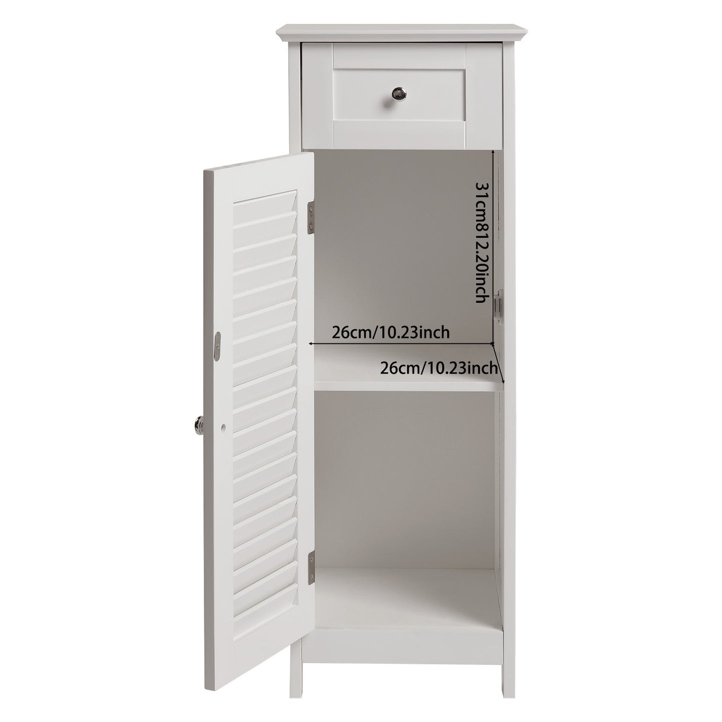 White Shutter Wooden Floor Cabinet