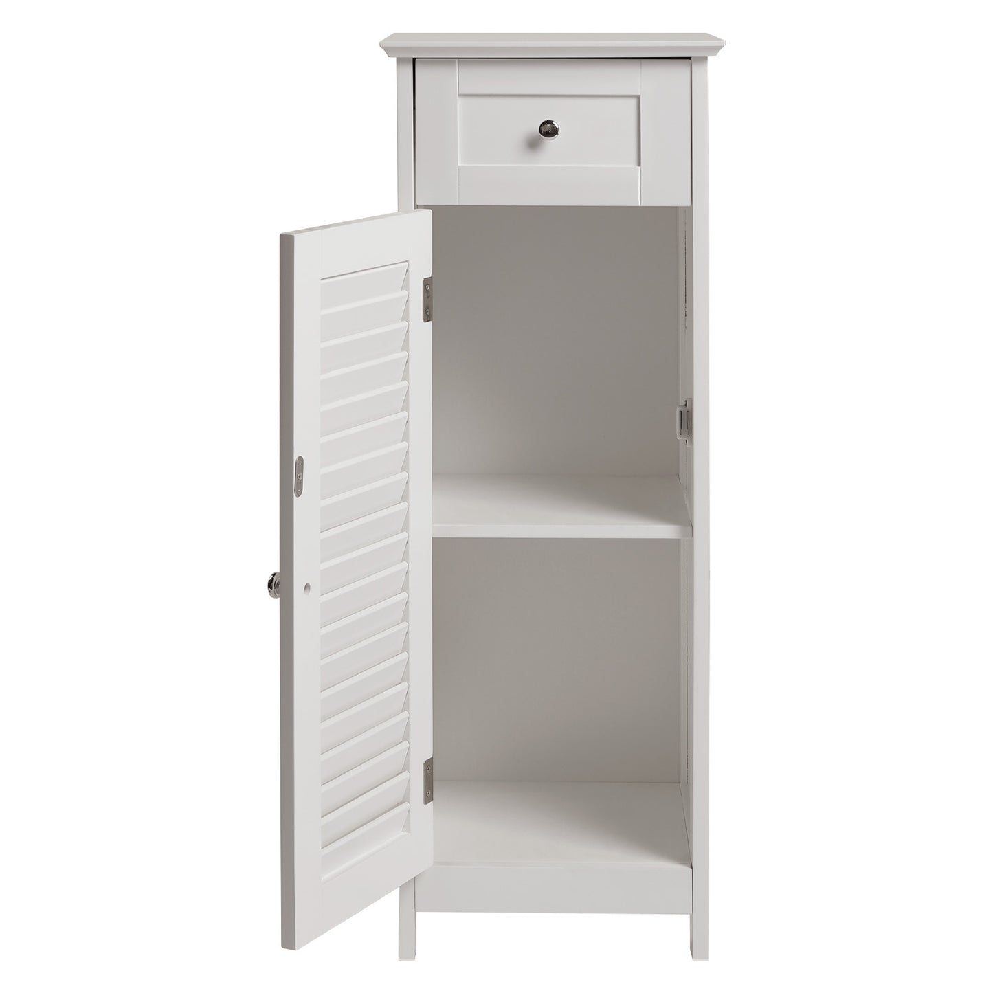 White Shutter Wooden Floor Cabinet