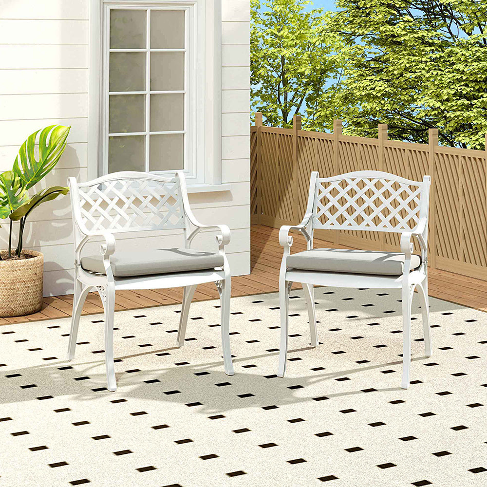 7-Piece Retro Garden Bistro Set Cast Aluminum Table and Chair