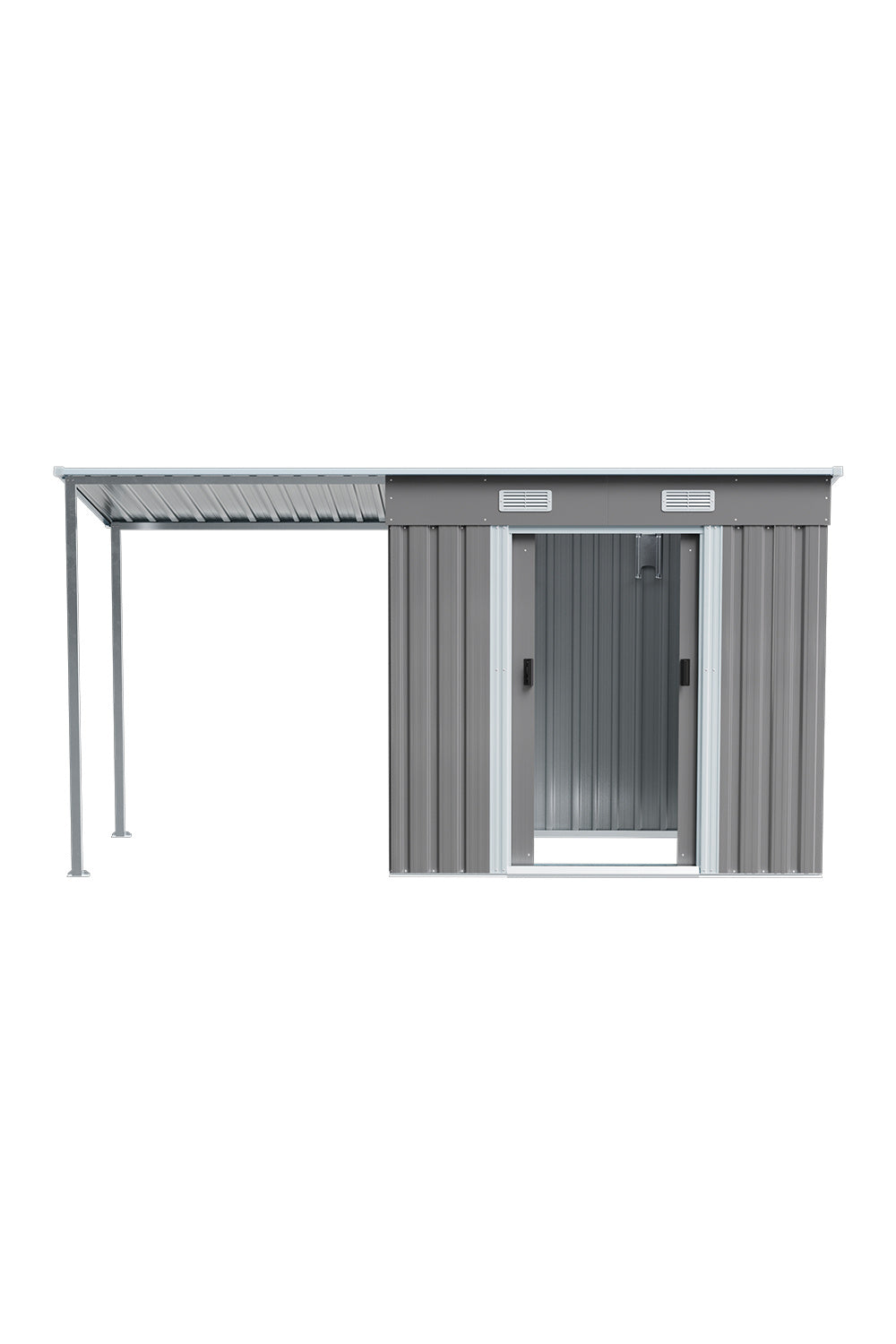 Outdoor Metal Storage Shed with Lean-to