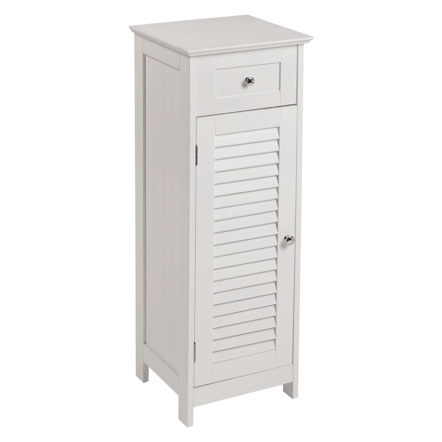 White Shutter Wooden Floor Cabinet