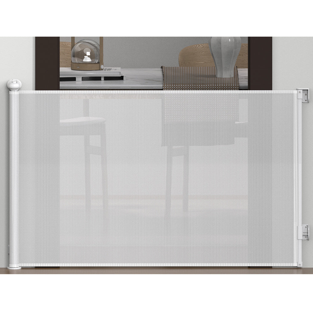 White/Black Retractable Safety Gate for Kids and Pets