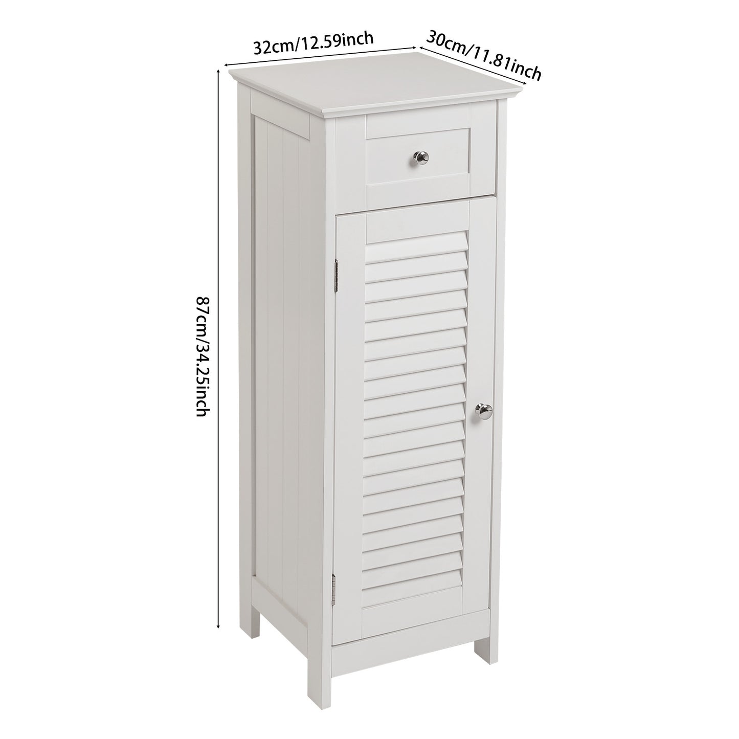 White Shutter Wooden Floor Cabinet
