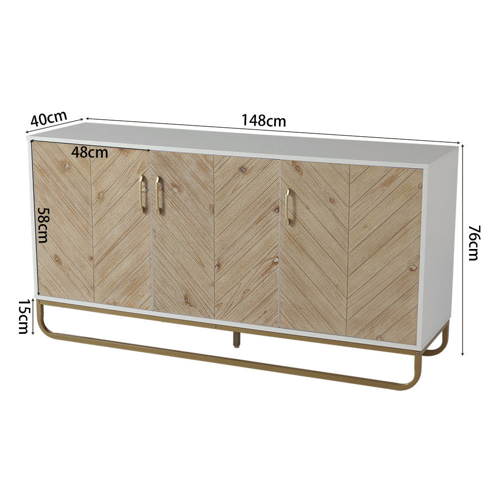 Modern Wooden Three Doors Side Cabinet