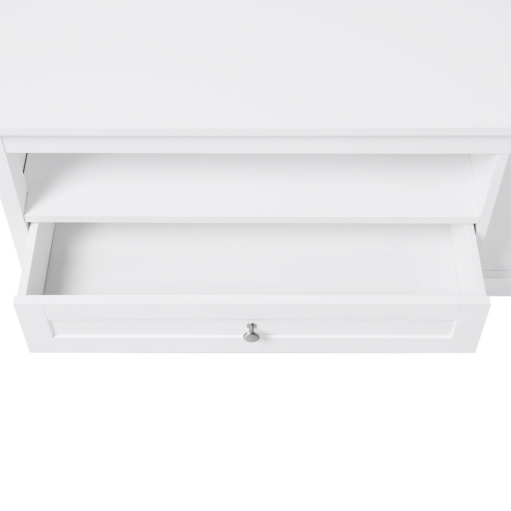 Classic White Coffee Table with Drawer
