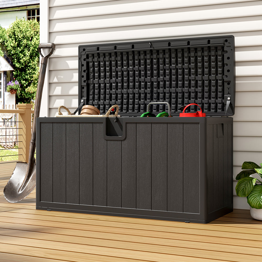127CM Wide Lockable Waterproof Rattan Outdoor Storage Box