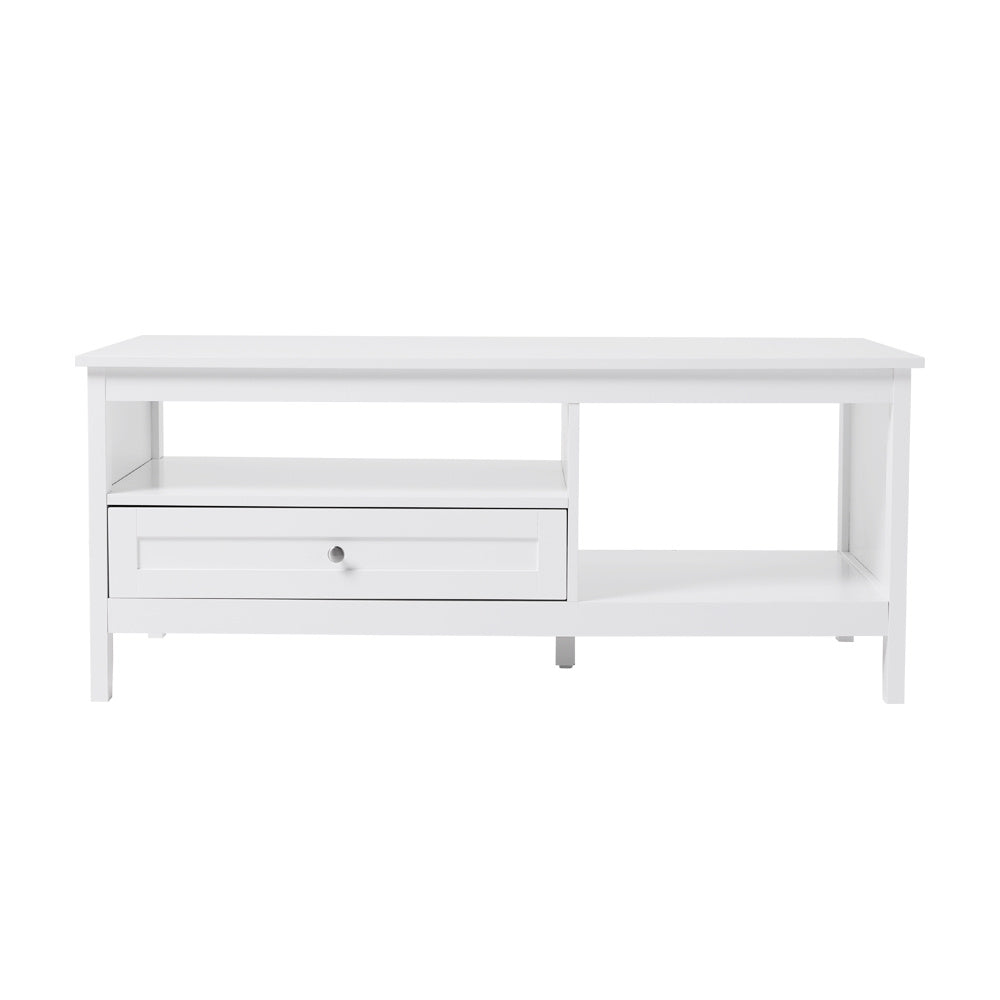 Classic White Coffee Table with Drawer