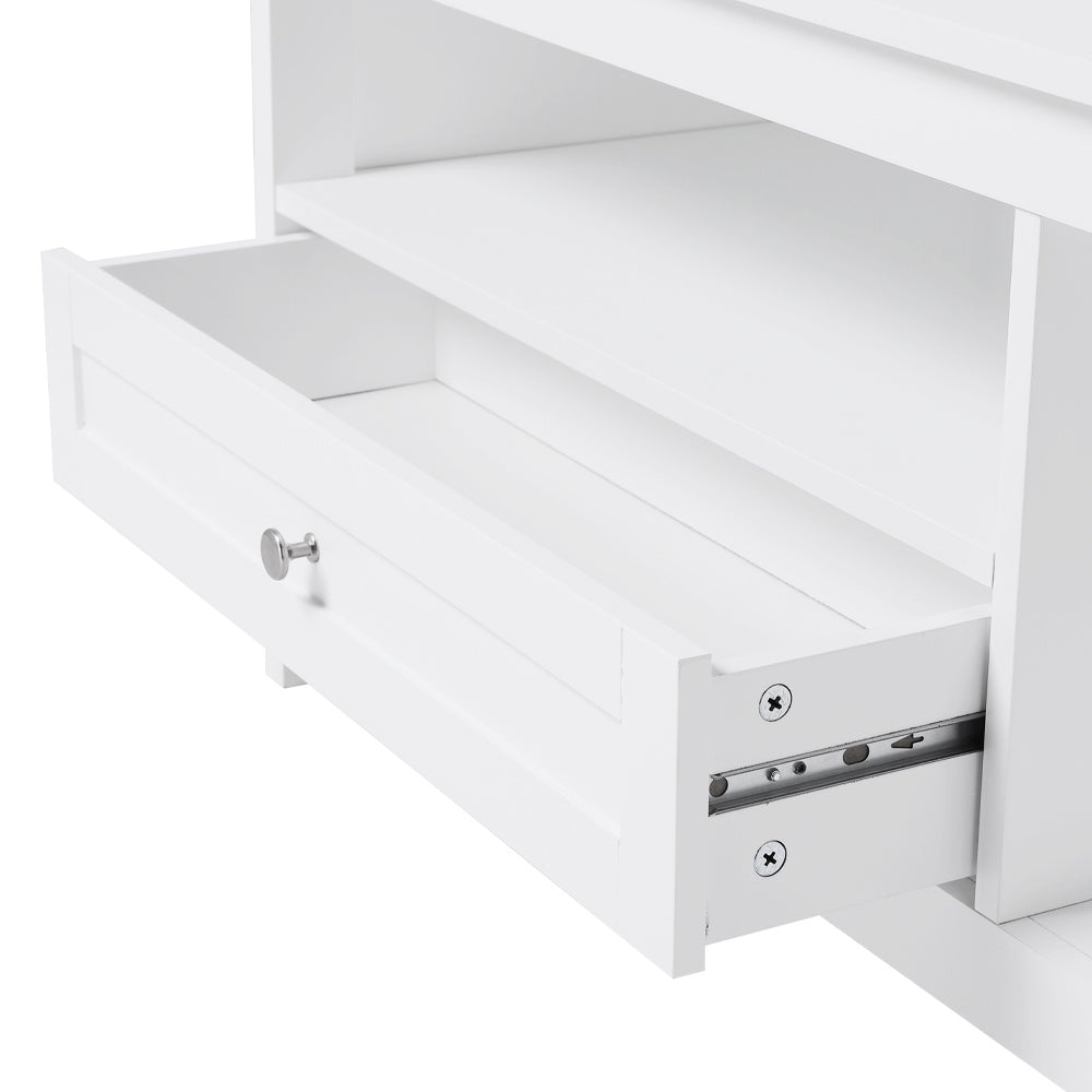 Classic White Coffee Table with Drawer