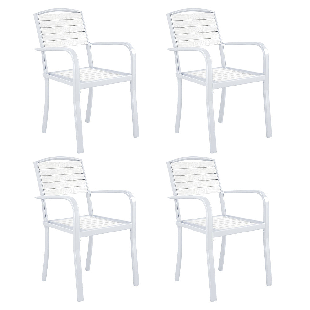 Wood Plastic Composite Outdoor Dining Armchairs Set of 4