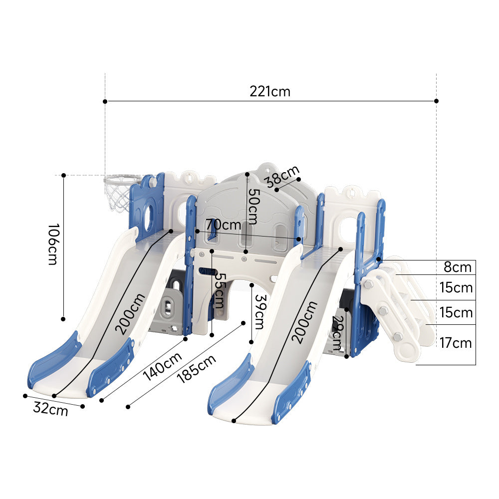 Kidkid Toddler Two Slides Playset