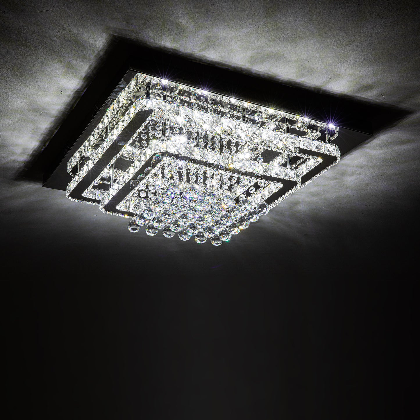 Modern Crystal LED Flush Mount Ceiling Light Fixture