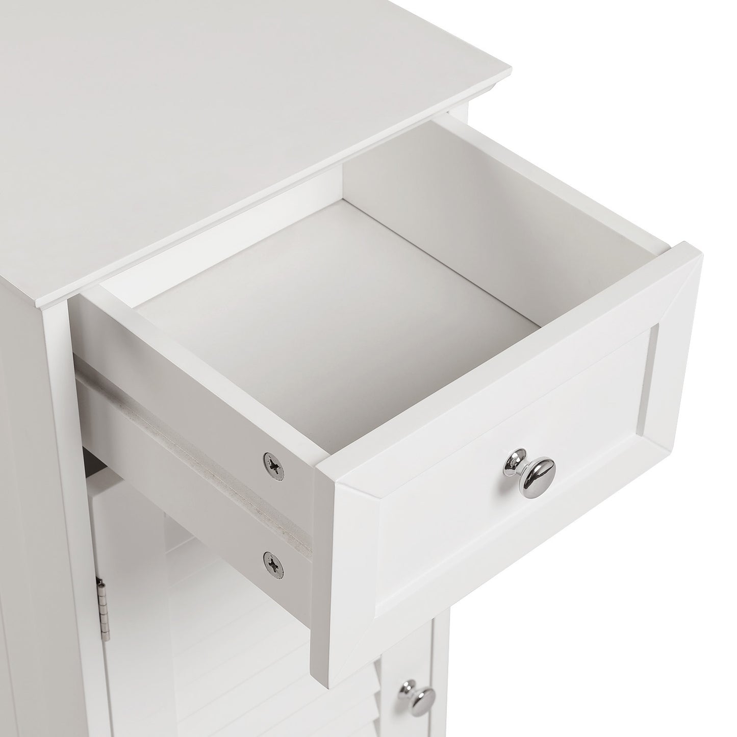 White Shutter Wooden Floor Cabinet