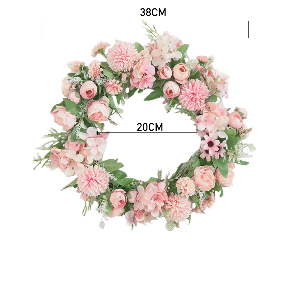Spring Artificial Peony Wreath Mixed Flowers for Wedding Decor