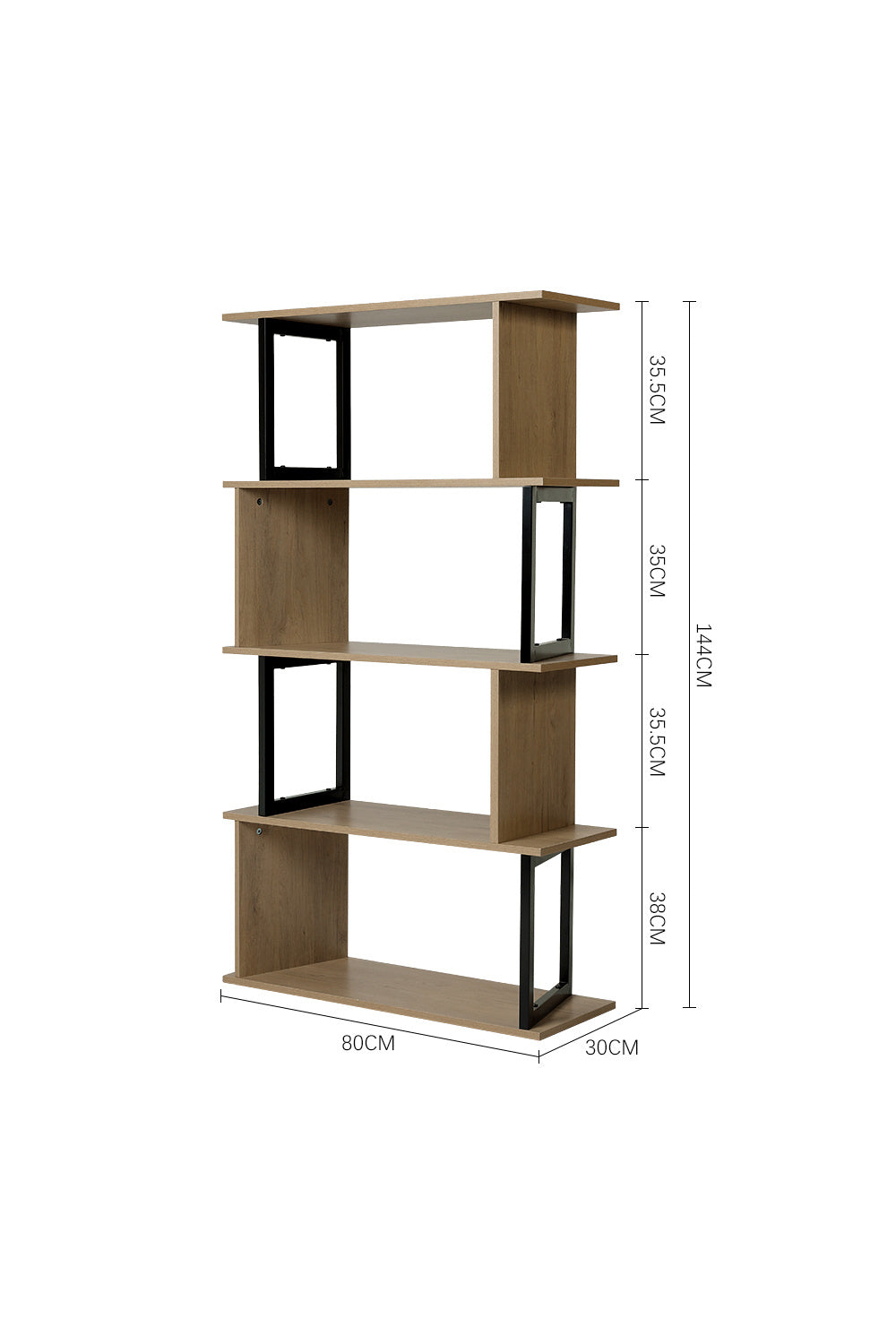 4-Tier Creative Wooden Bookshelf