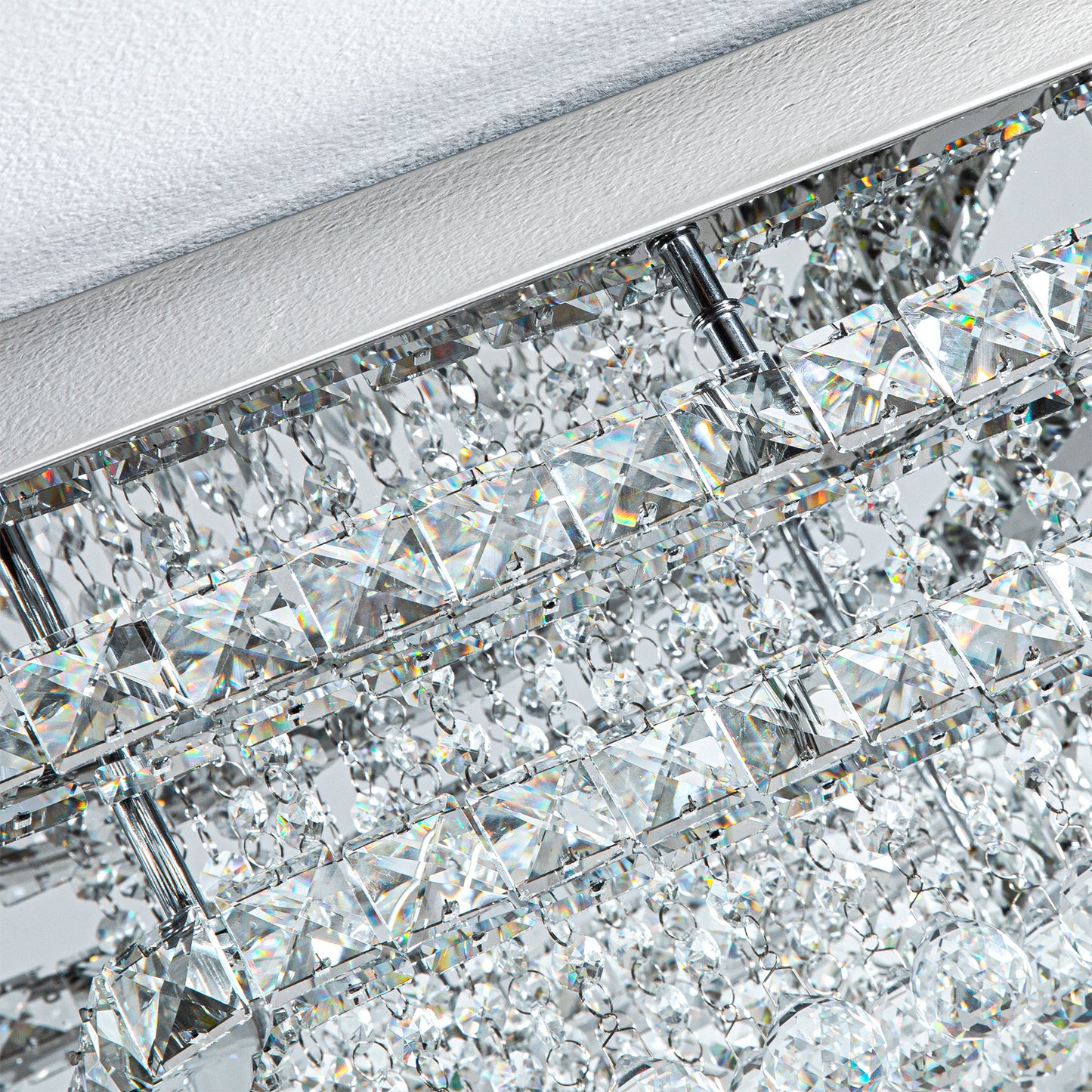 Modern Crystal LED Flush Mount Ceiling Light Fixture