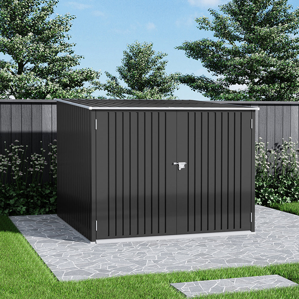 195CM Wide Steel Garden Bike Shed Bicycle Storage Shed