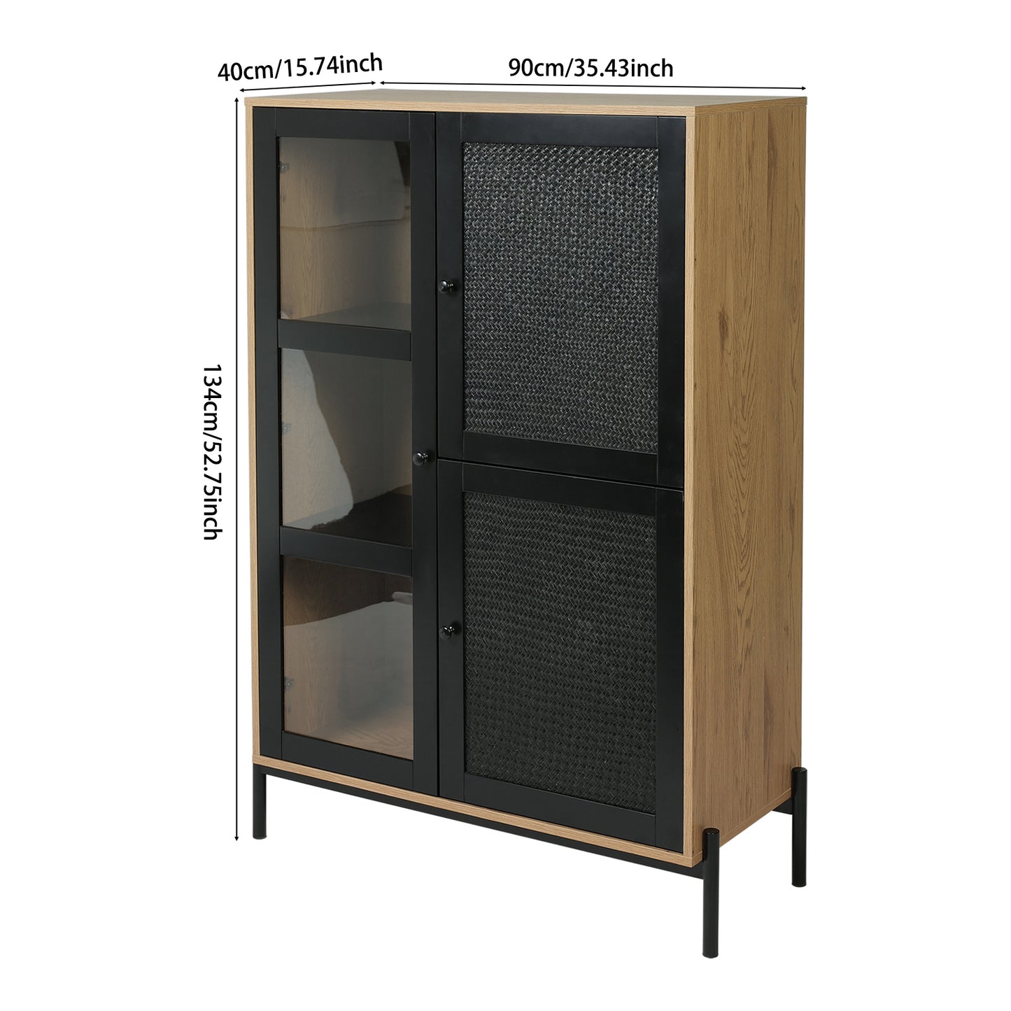 Straw Doors Storage Cabinet