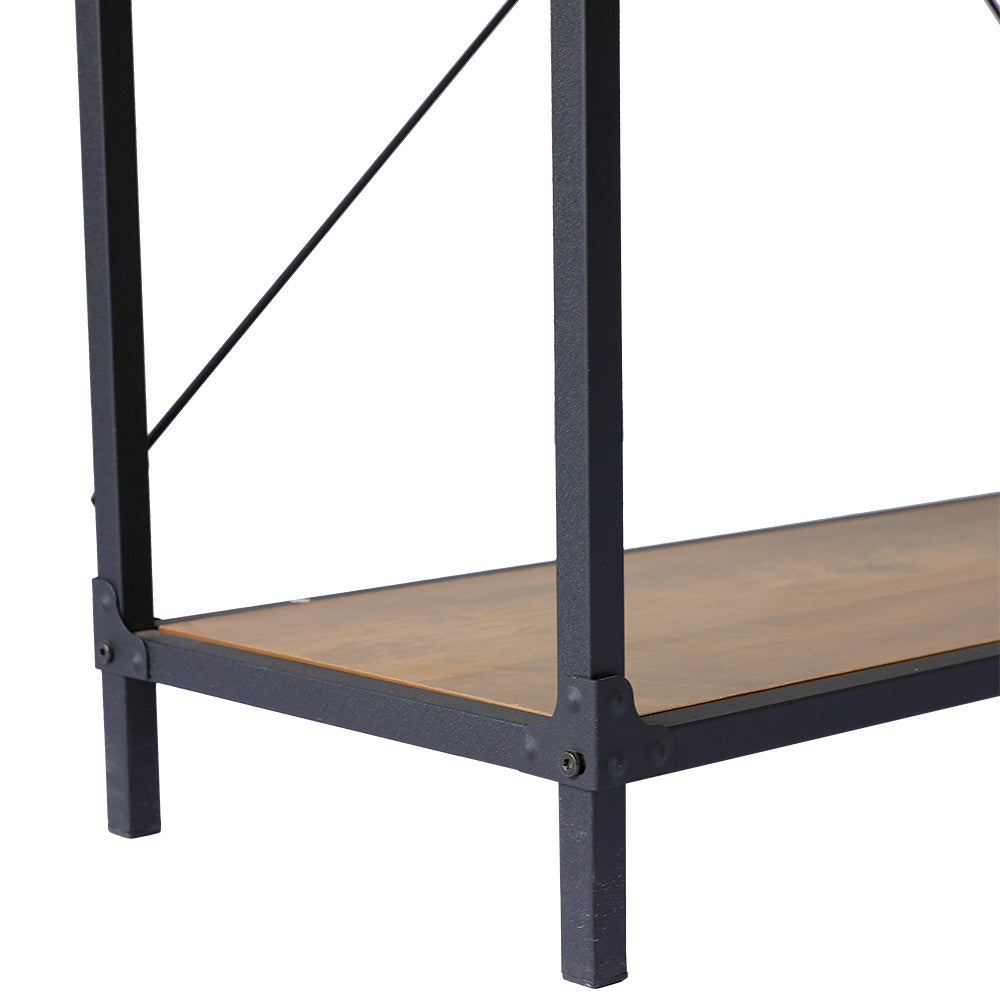 Industrial Wood Side Table with Drawers