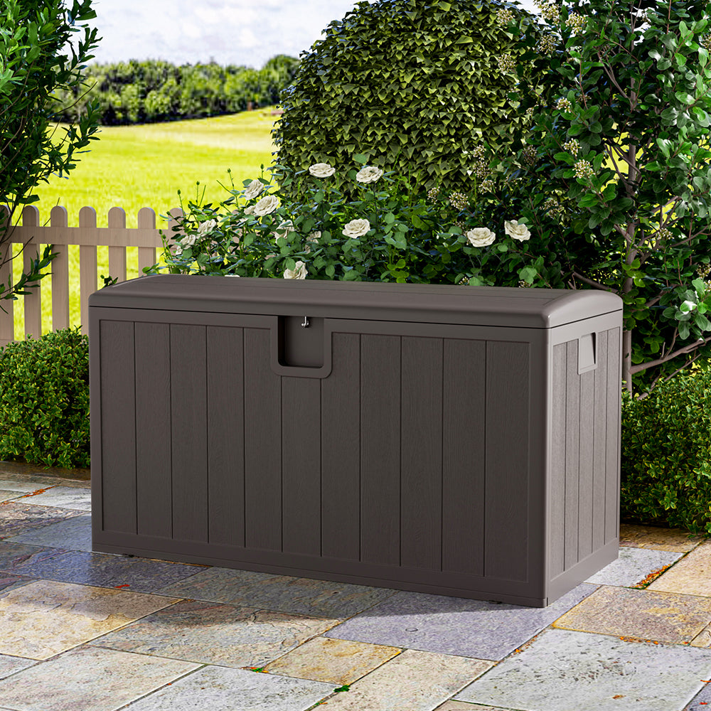 127CM Wide Lockable Waterproof Rattan Outdoor Storage Box