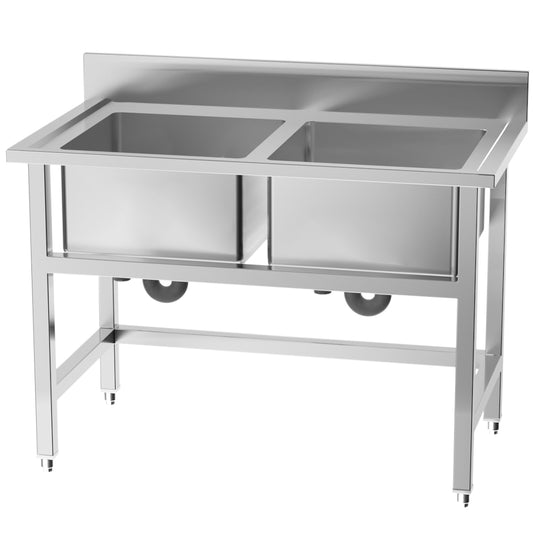 Commercial Kitchen Sink 2 Compartment Stainless Steel