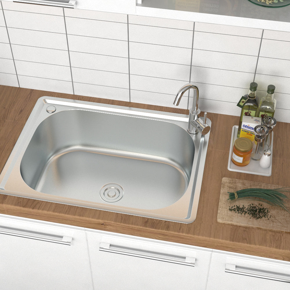 Single Sink with Strainer Waste kit