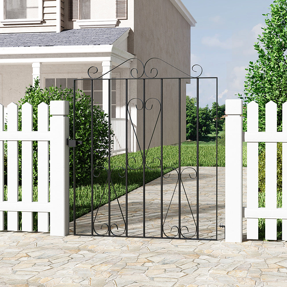 Black Metal Garden Gate Fence Gate