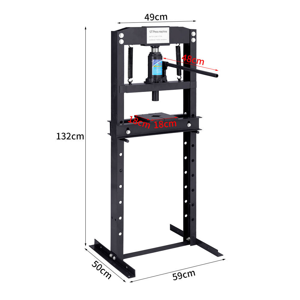12 Ton Shop Hydraulic Press H-Frame Floor Standing
