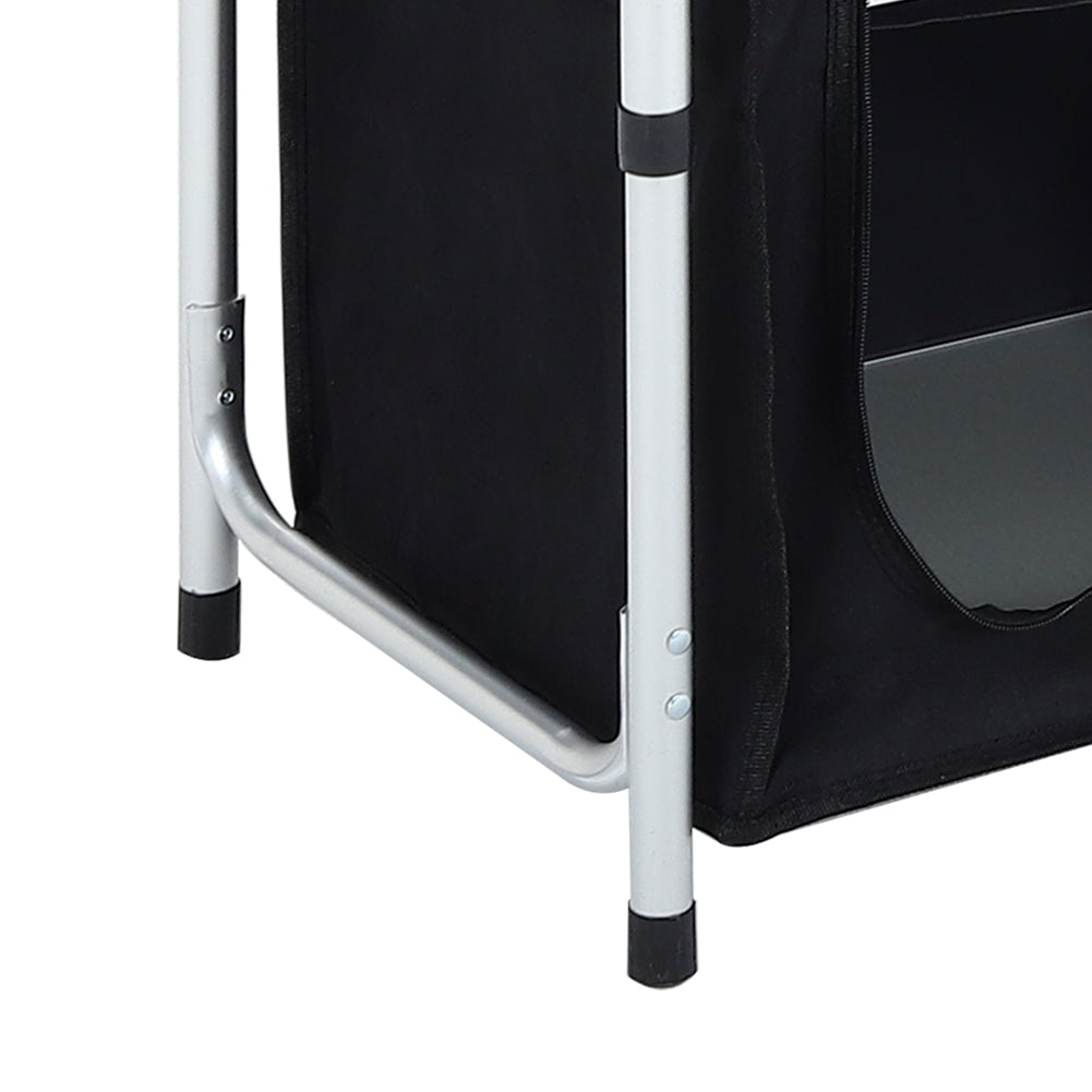 Black Camping Kitchen Stand Portable Storage